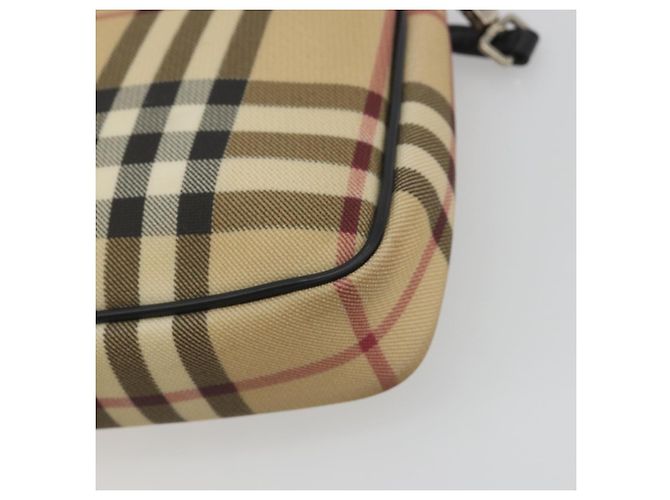 Pouch Accessori BURBERRY Nova Check PVC Leather Beige Silver Auth 198675A Argento - vista 15
