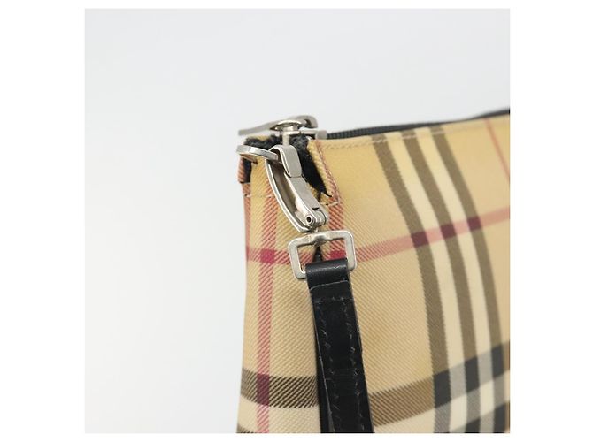 Pouch Accessori BURBERRY Nova Check PVC Leather Beige Silver Auth 198675A Argento - vista 17