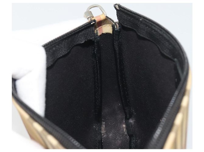 Pouch Accessori BURBERRY Nova Check PVC Leather Beige Silver Auth 198675A Argento - vista 20