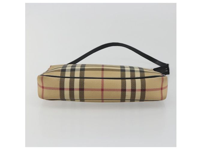 Pouch Accessori BURBERRY Nova Check PVC Leather Beige Silver Auth 198675A Argento - vista 5
