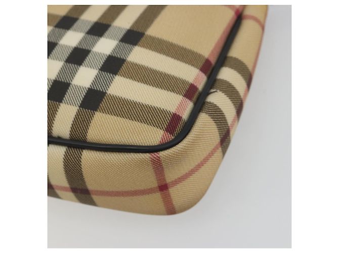 Pouch Accessori BURBERRY Nova Check PVC Leather Beige Silver Auth 198675A Argento - vista 9