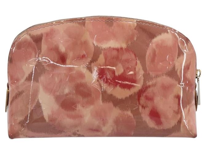 LOUIS VUITTON Monogram Vernis Ikat Flower Pochette Cosmetic M90046 Auth BA15040 Rosa - vista 2