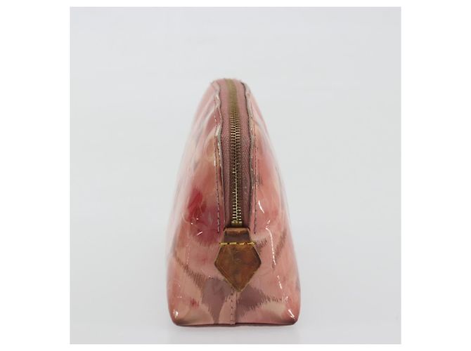 LOUIS VUITTON Monogram Vernis Ikat Flower Pochette Cosmetic M90046 Auth BA15040 Rosa - vista 3