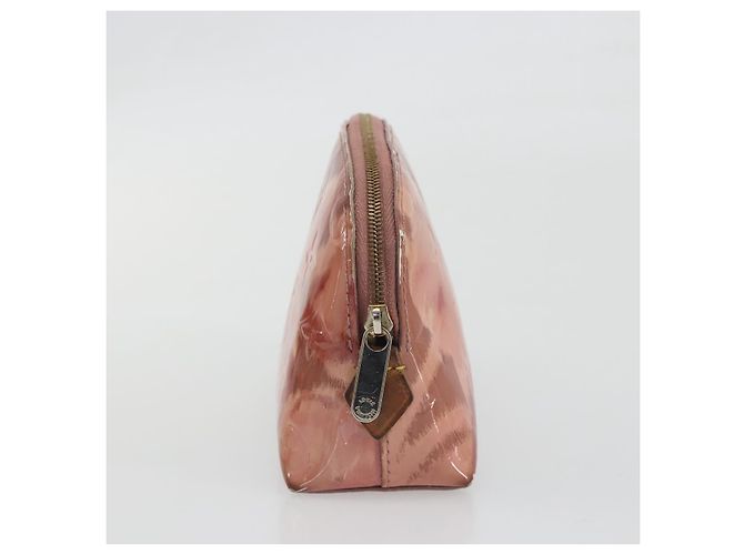 LOUIS VUITTON Monogram Vernis Ikat Flower Pochette Cosmetic M90046 Auth BA15040 Rosa - vista 4