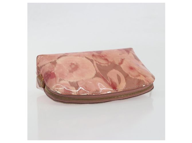 LOUIS VUITTON Monogram Vernis Ikat Flower Pochette Cosmetic M90046 Auth BA15040 Rosa - vista 5