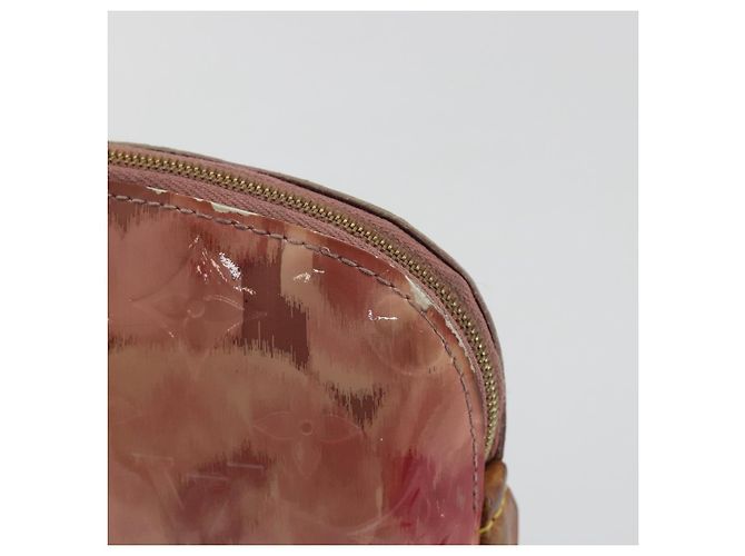 LOUIS VUITTON Monogram Vernis Ikat Flower Pochette Cosmetic M90046 Auth BA15040 Rosa - vista 8
