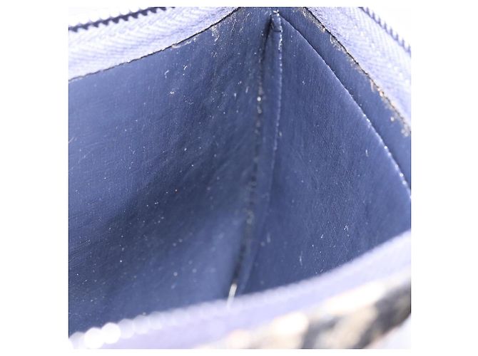 Borsa a tracolla Christian Dior Trotter Canvas Navy Gold Tone Auth 198511A Blu navy - vista 18