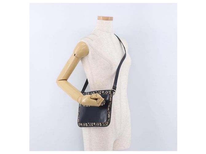 Borsa a tracolla Christian Dior Trotter Canvas Navy Gold Tone Auth 198511A Blu navy - vista 20