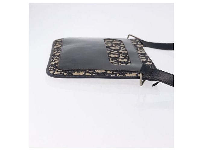 Borsa a tracolla Christian Dior Trotter Canvas Navy Gold Tone Auth 198511A Blu navy - vista 3