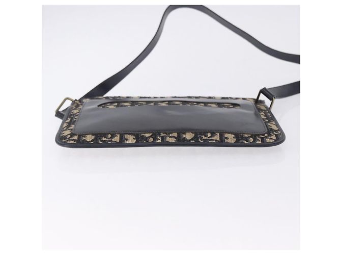 Borsa a tracolla Christian Dior Trotter Canvas Navy Gold Tone Auth 198511A Blu navy - vista 5