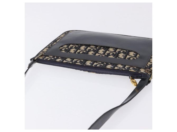 Borsa a tracolla Christian Dior Trotter Canvas Navy Gold Tone Auth 198511A Blu navy - vista 6