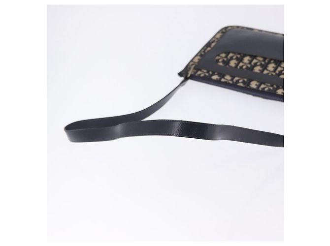 Borsa a tracolla Christian Dior Trotter Canvas Navy Gold Tone Auth 198511A Blu navy - vista 7