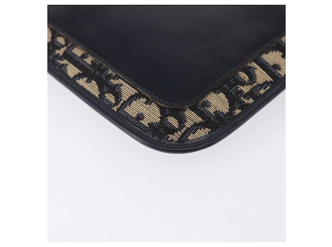 Borsa a tracolla Christian Dior Trotter Canvas Navy Gold Tone Auth 198511A Blu navy - vista 9