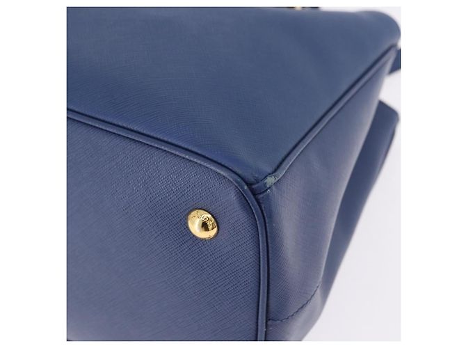 Saffiano Borsa a Mano PRADA Pelle Safiano 2way Blu Oro Auth BA15150V D'oro - vista 16