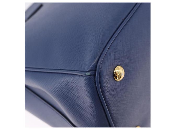 Saffiano Borsa a Mano PRADA Pelle Safiano 2way Blu Oro Auth BA15150V D'oro - vista 17