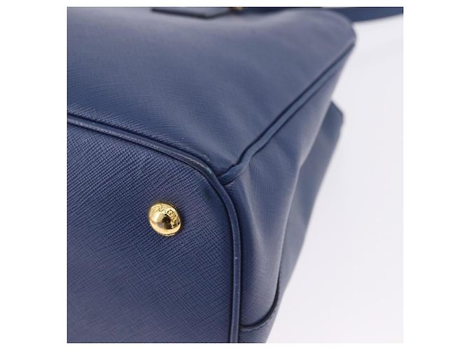 Saffiano Borsa a Mano PRADA Pelle Safiano 2way Blu Oro Auth BA15150V D'oro - vista 18