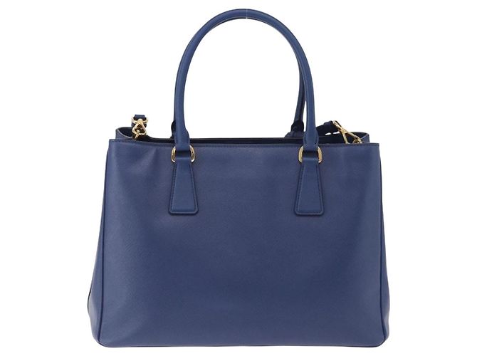 Saffiano Borsa a Mano PRADA Pelle Safiano 2way Blu Oro Auth BA15150V D'oro - vista 2