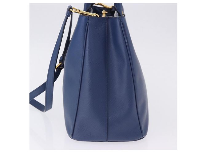 Saffiano Borsa a Mano PRADA Pelle Safiano 2way Blu Oro Auth BA15150V D'oro - vista 3