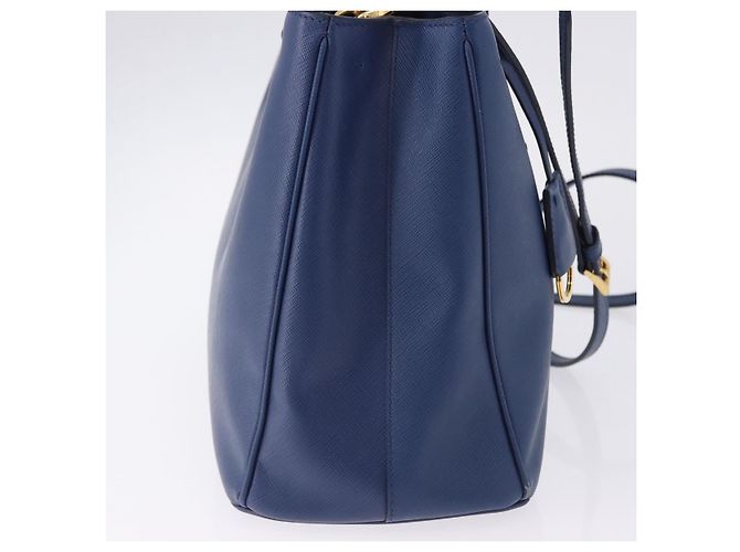 Saffiano Borsa a Mano PRADA Pelle Safiano 2way Blu Oro Auth BA15150V D'oro - vista 4