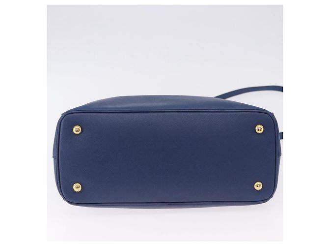 Saffiano Borsa a Mano PRADA Pelle Safiano 2way Blu Oro Auth BA15150V D'oro - vista 5