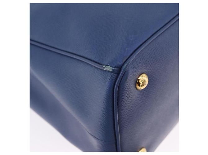 Saffiano Borsa a Mano PRADA Pelle Safiano 2way Blu Oro Auth BA15150V D'oro - vista 9