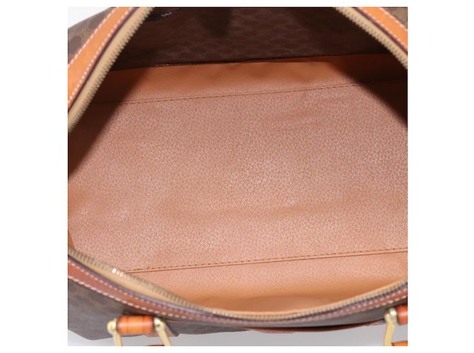 Céline Borsa a mano CELINE Macadam Canvas PVC Leather Brown Gold Auth BA15189A Marrone D'oro - vista 11