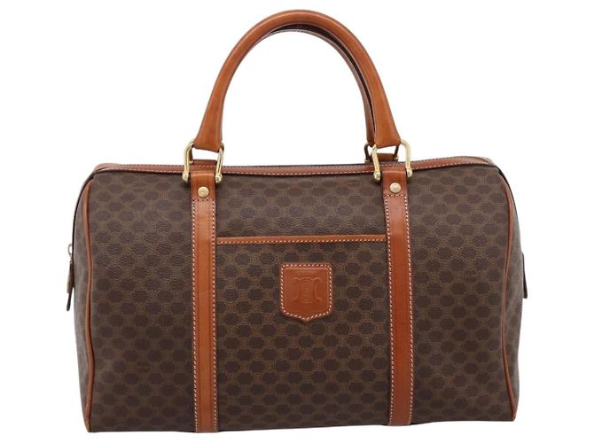 Céline Borsa a mano CELINE Macadam Canvas PVC Leather Brown Gold Auth BA15189A Marrone D'oro - vista 13