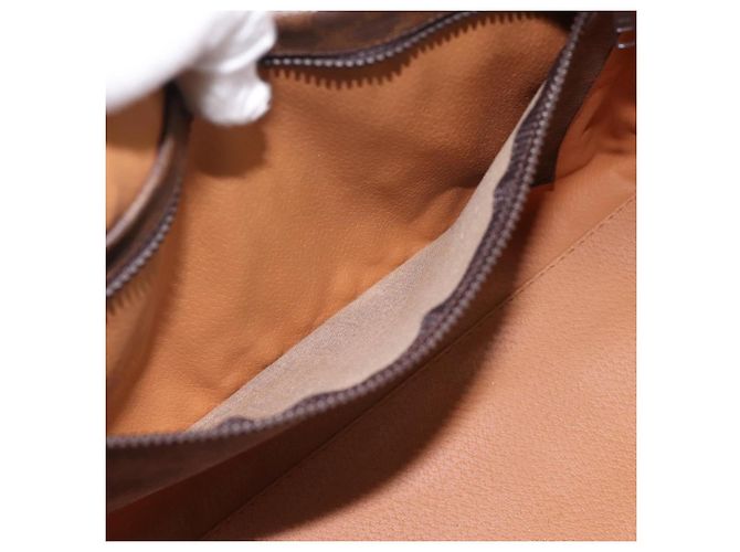 Céline Borsa a mano CELINE Macadam Canvas PVC Leather Brown Gold Auth BA15189A Marrone D'oro - vista 21