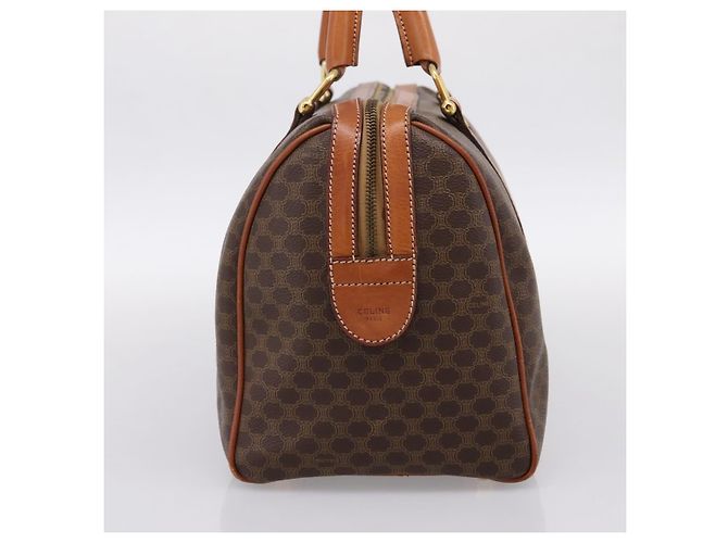 Céline Borsa a mano CELINE Macadam Canvas PVC Leather Brown Gold Auth BA15189A Marrone D'oro - vista 4