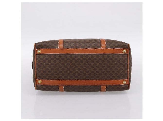 Céline Borsa a mano CELINE Macadam Canvas PVC Leather Brown Gold Auth BA15189A Marrone D'oro - vista 5