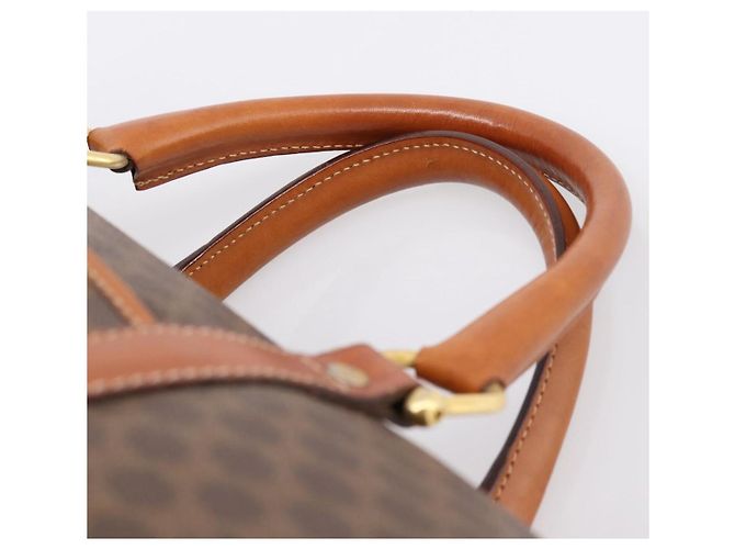 Céline Borsa a mano CELINE Macadam Canvas PVC Leather Brown Gold Auth BA15189A Marrone D'oro - vista 8