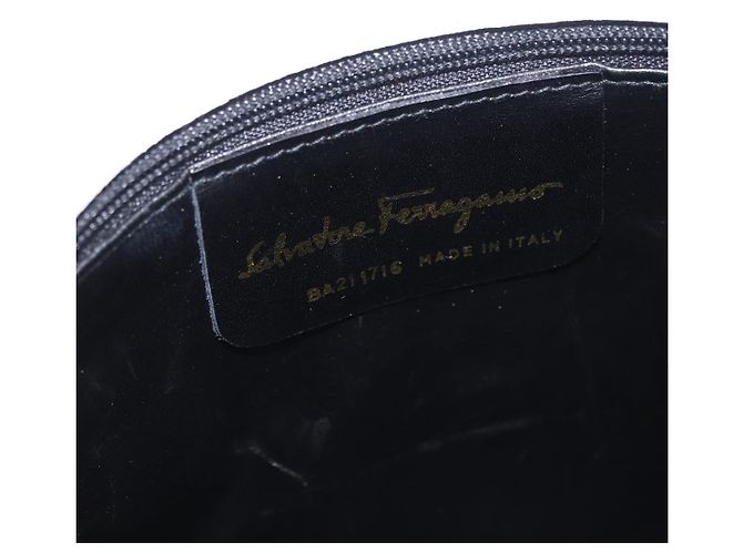 Borsa Salvatore Ferragamo Gancini in pelle 2way White Gold Auth 196350 - vista 12