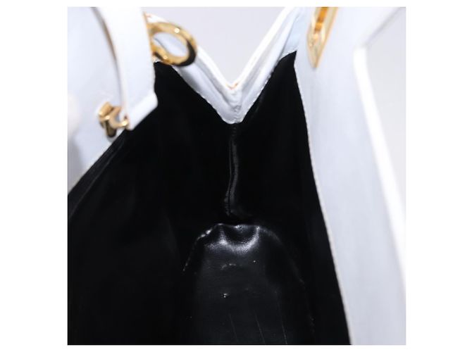 Borsa Salvatore Ferragamo Gancini in pelle 2way White Gold Auth 196350 - vista 19