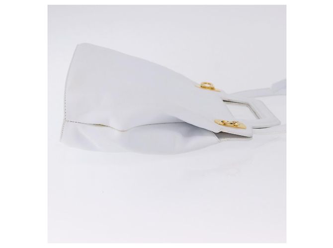 Borsa Salvatore Ferragamo Gancini in pelle 2way White Gold Auth 196350 - vista 3