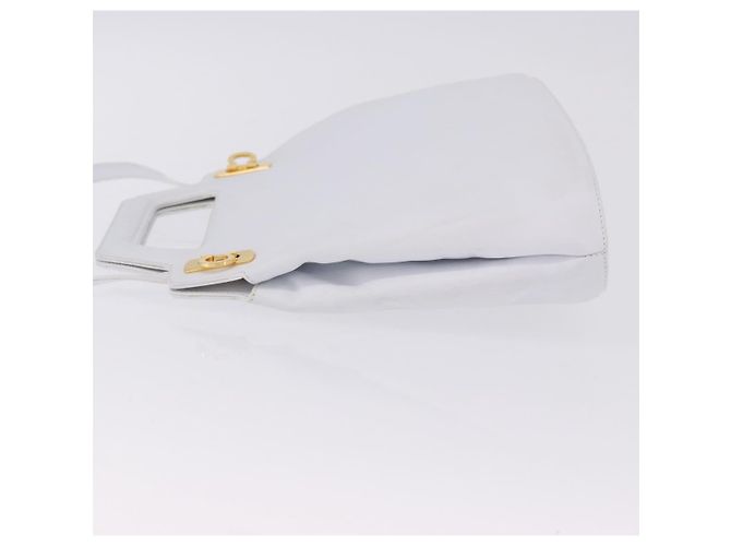 Borsa Salvatore Ferragamo Gancini in pelle 2way White Gold Auth 196350 - vista 4