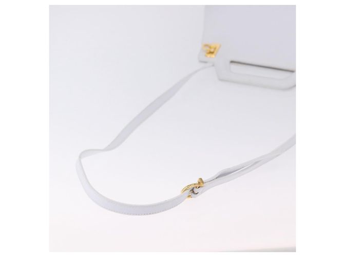 Borsa Salvatore Ferragamo Gancini in pelle 2way White Gold Auth 196350 - vista 9