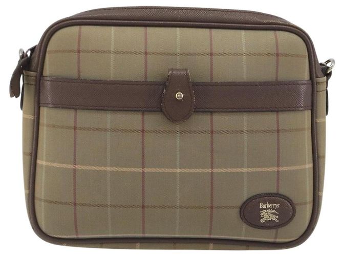 Borsa a tracolla Burberrys Nova Check Canvas Beige Tono Oro Auth BA14774 - vista 13