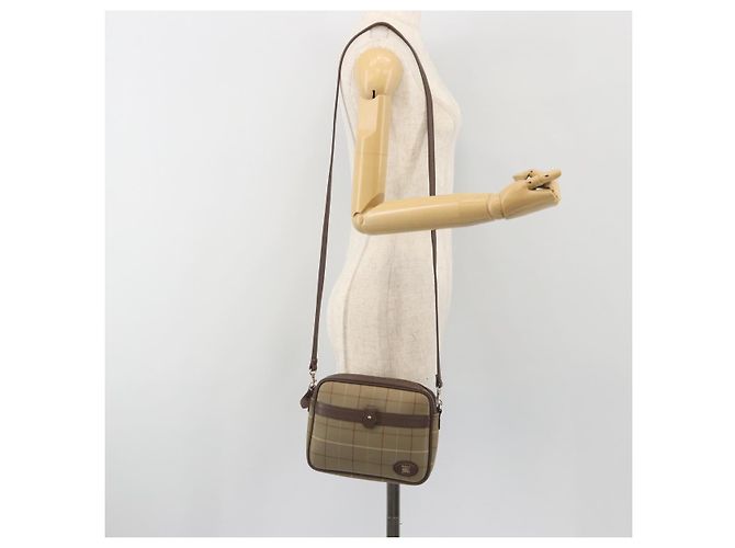 Borsa a tracolla Burberrys Nova Check Canvas Beige Tono Oro Auth BA14774 - vista 22