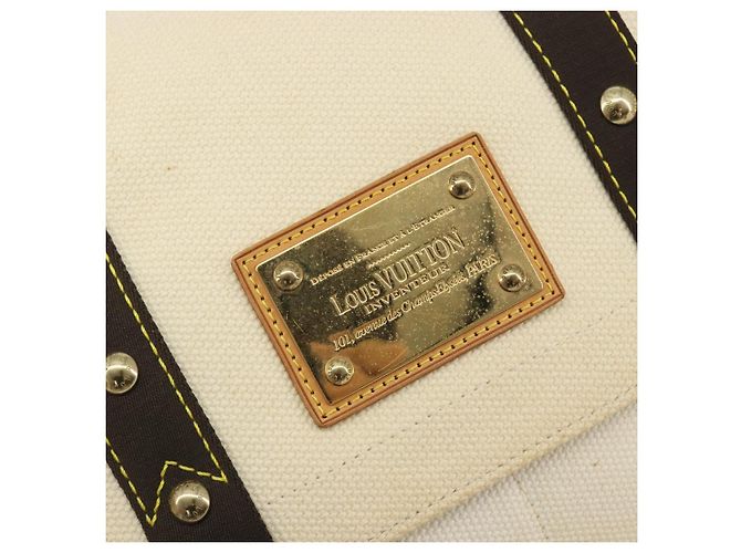 Borsa LOUIS VUITTON Antigua Buzas PM Canvas White Brown M40042 LV Auth bs36763 Marrone Bianco - vista 19