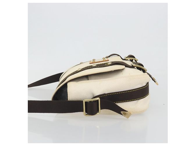 Borsa LOUIS VUITTON Antigua Buzas PM Canvas White Brown M40042 LV Auth bs36763 Marrone Bianco - vista 4