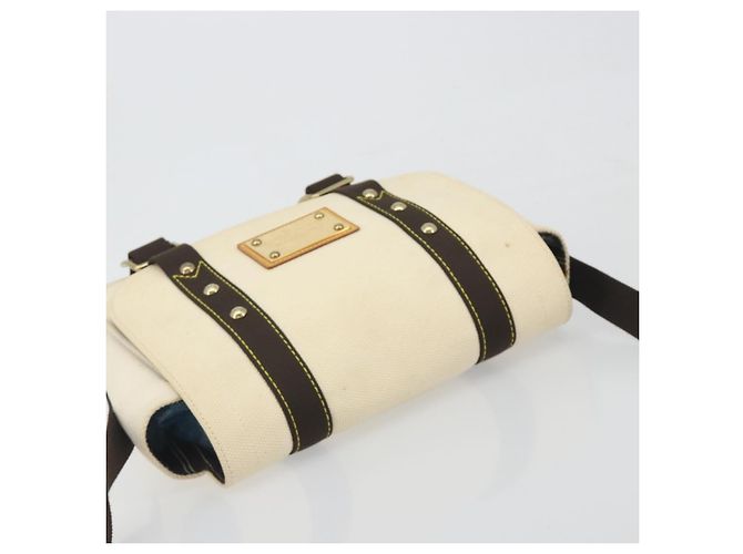 Borsa LOUIS VUITTON Antigua Buzas PM Canvas White Brown M40042 LV Auth bs36763 Marrone Bianco - vista 6