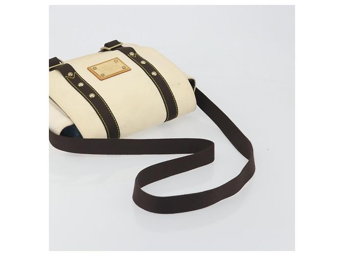Borsa LOUIS VUITTON Antigua Buzas PM Canvas White Brown M40042 LV Auth bs36763 Marrone Bianco - vista 7