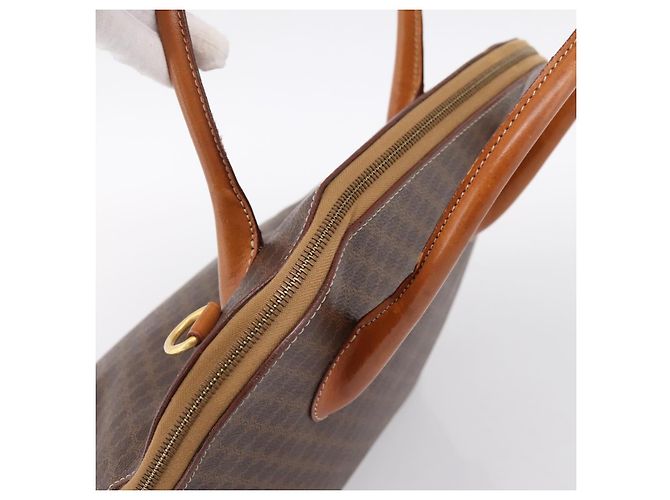 Céline Borsa a mano CELINE Macadam Canvas PVC Leather Brown Gold Auth mr2818 Marrone D'oro - vista 6