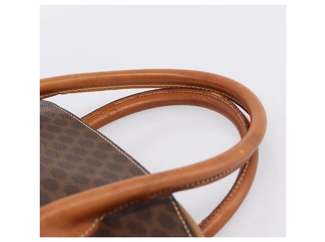 Céline Borsa a mano CELINE Macadam Canvas PVC Leather Brown Gold Auth mr2818 Marrone D'oro - vista 8