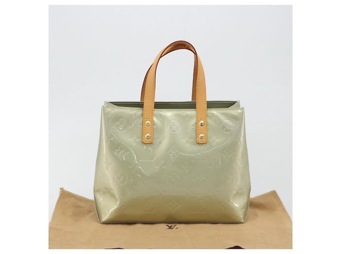 LOUIS VUITTON Monogram Vernis Reade PM Hand Bag Gris M91145 LV Auth am12277V Grigio - vista 12