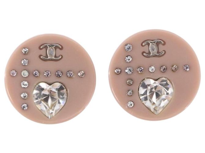 CHANEL Pierce Plastic Pink CC Auth 198812A - Ansicht 2