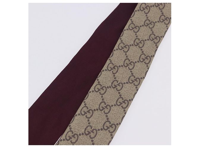 Sciarpa GUCCI GG Canvas Seta Collaborazione Higuchi Yuko Beige Auth 197171M - vista 12