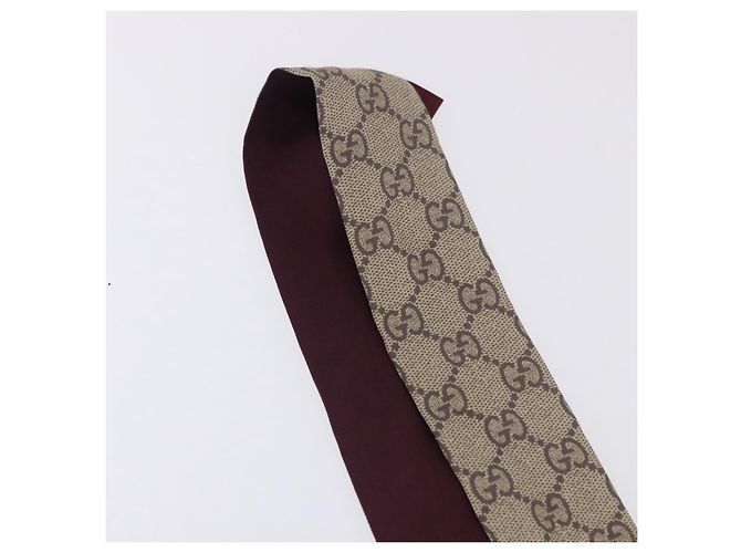 Sciarpa GUCCI GG Canvas Seta Collaborazione Higuchi Yuko Beige Auth 197171M - vista 7
