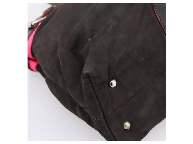 Borsa a mano LOEWE in pelle nera argento autentica ep15767 Nero - vista 14