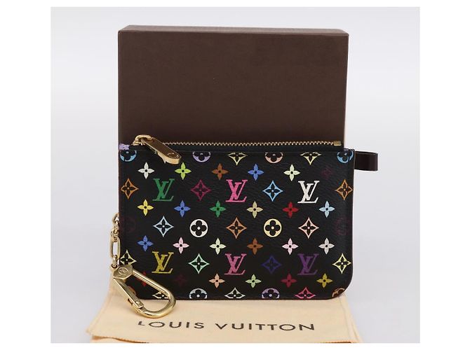 LOUIS VUITTON Monogram Multicolor Pochette Cles NM Purse M60279 Auth 198771V Noir - vue 12